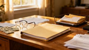oak desk setup for Bond-Fund Summary Prospectus in