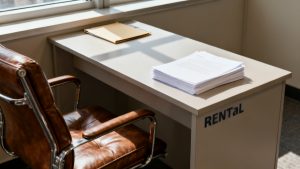 Core-Position Prospectus Summary scene at a oak desk