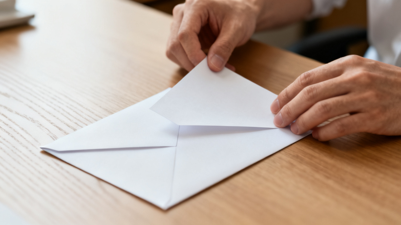 gift-letter packet close-up, unlabeled