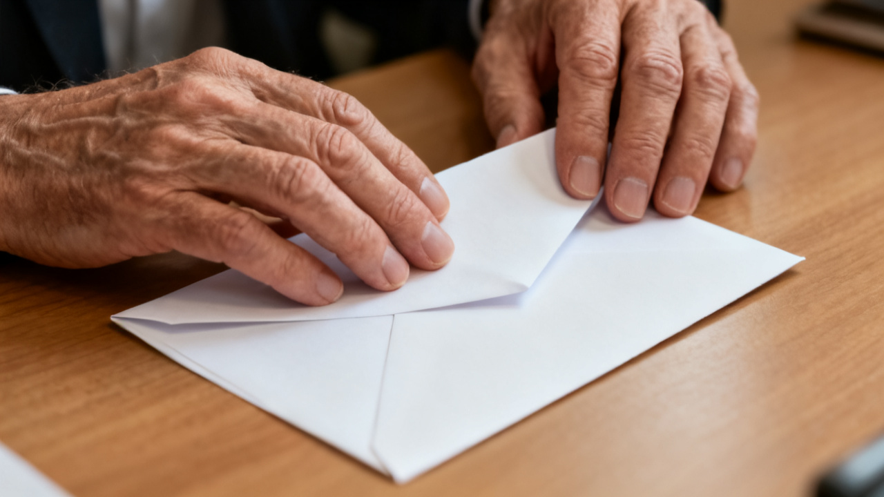 Crop of recast-request envelope on dining table