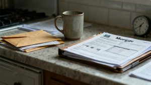 Form 1098 envelope waiting on a entry console