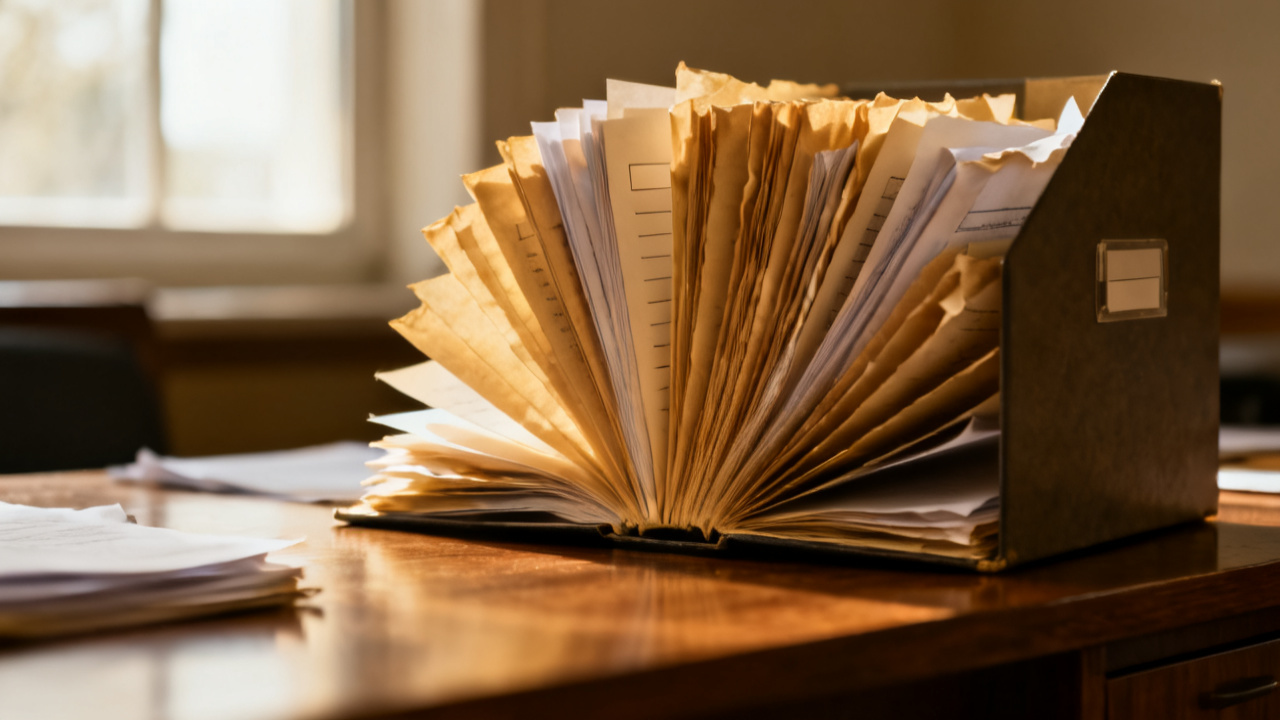 Crop of identity-theft document folder on mail tray